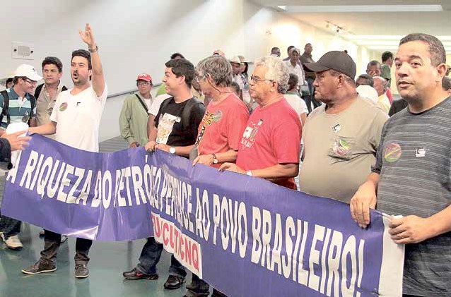 Ato Público na Câmara, em 2014, em defesa da Petrobras e do Fundo Social do pré-sal