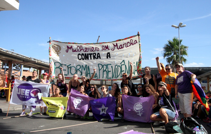 Durante a marcha, mulheres denunciaram a homofobia, o feminicídio, o racismo e outras formas de violência de gênero