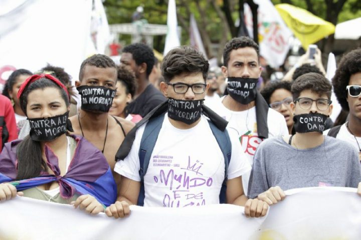 Estudantes de Goiânia em protesto contra a Lei da Mordaça