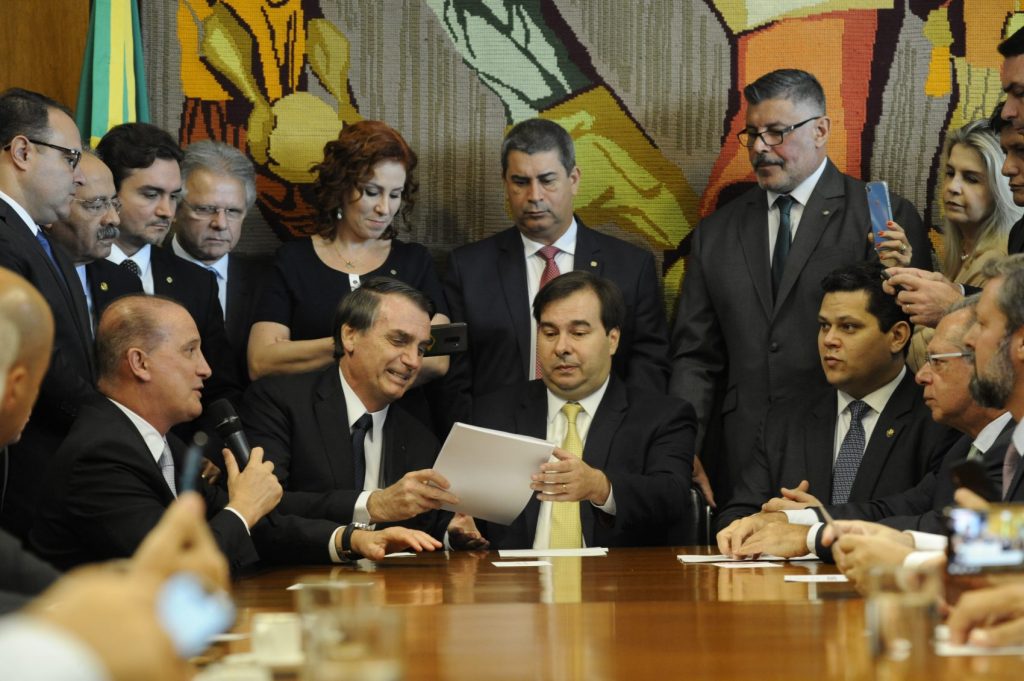 Presidente da Câmara dos Deputados, dep. Rodrigo Maia, recebe o Presidente da República, Jair Bolsonaro