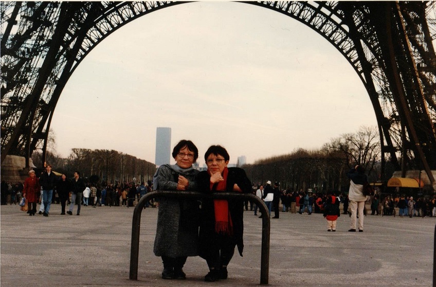 Marlene e Lelei em Paris, por conta do estágio final do doutorado de Marlene