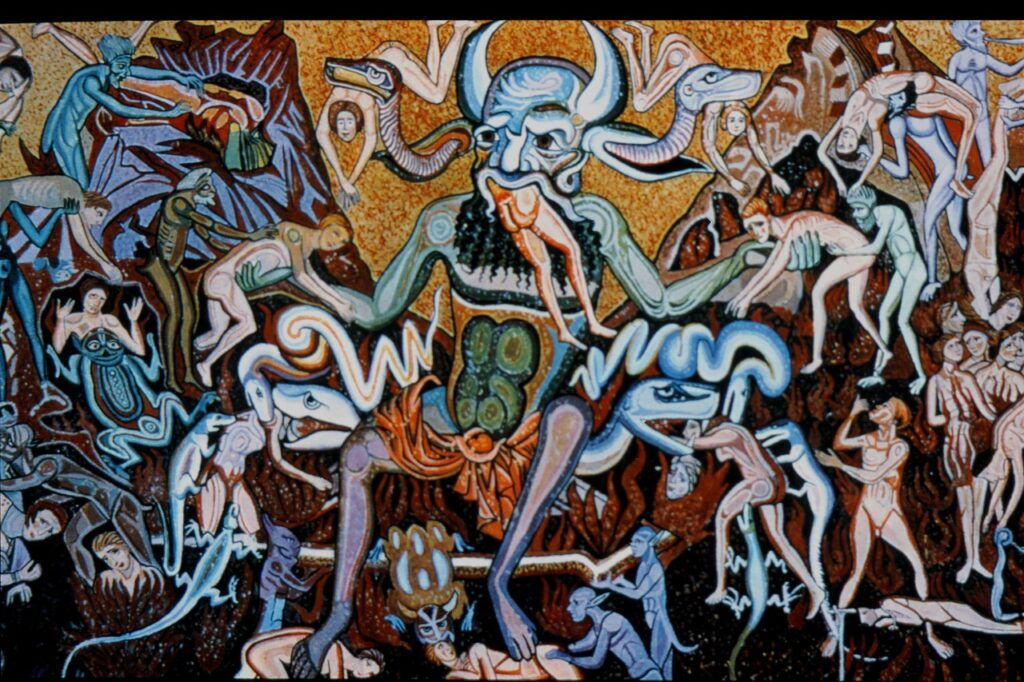 Imagem: Inferno, mosaico, 1250-70. Batistério de São João, Florença, Itália – atribuído a Coppo di Marcovaldo