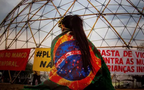 STF retoma julgamento de marco temporal sob pressão de povos indígenas | Foto: @levitapuia/ Apib